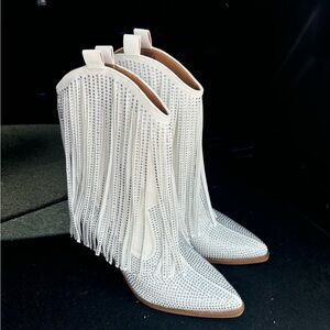 Paredisa fringe western cowboy boots Jessica Simpson